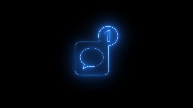 Social Media Comment Notification Neon Animation