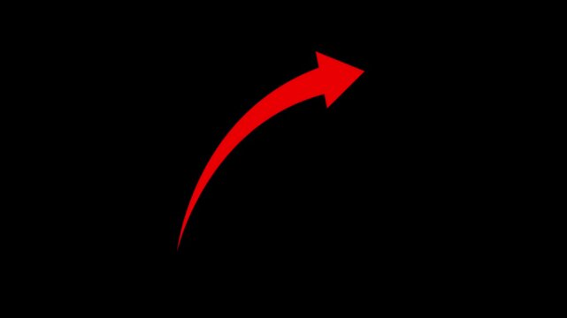 Red arrows pointing upwards across black background horizontal composite footage