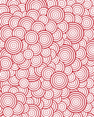 Fototapeta premium Abstract Red Concentric Circles Seamless Pattern