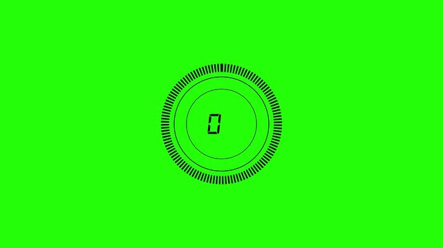 Countdown Timer Progressing From Fifty One To Zero On Green Screen