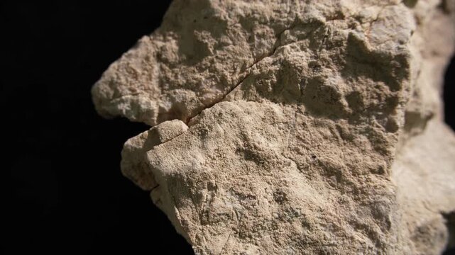 Light colored weathered stone with slow camera glide