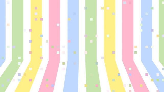 Pastel Colorful striped pattern with rectangle pixel motion background