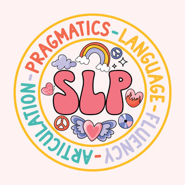 SLP Speech Language Pathologist Retro T-shirt Design