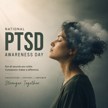 Ptsd awareness day, Woman with ptsd mental health concept