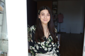 Fototapeta premium portrait of a woman at home