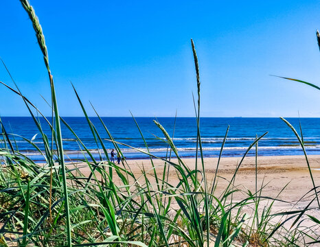 Sand dunes of Grenen peninsula. The point where the Skagerrak meets the Kattegat and the Baltic Sea meets the North Sea. The Danish Straits.
