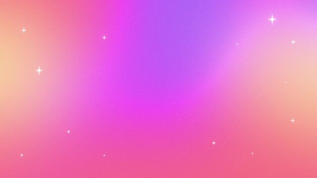 Seamless Looping Y2K Dreamcore Sparkle Star Animation on Pastel Orange Pink Purple Gradient Background