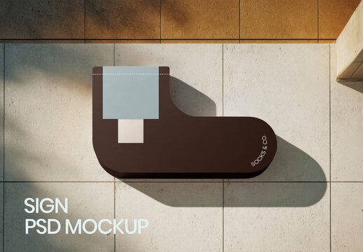 Outdoor Wall Sign Mockup PSD