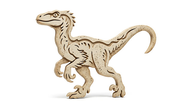 Stylized Raptor Dinosaur Figure Isolated