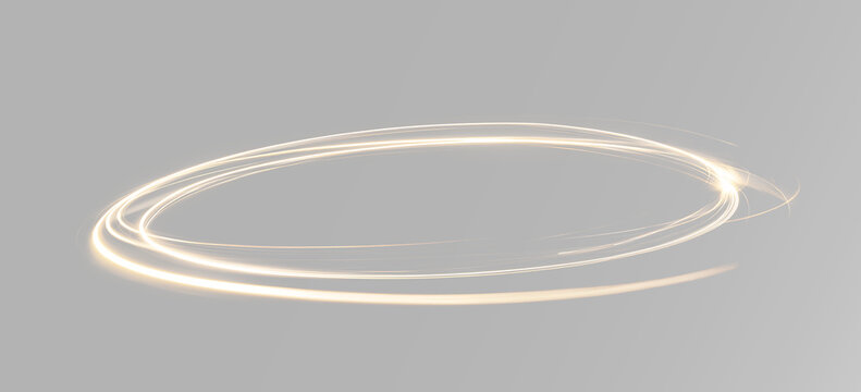 Bright glowing light arc smooth curved streak elegant motion wave golden abstract ribbon flowing contour