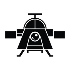 Lunar Lander Spacecraft Icon Silhouette for Space Exploration and Moon Mission Design Projects © MDMILON