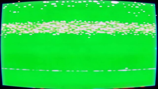 White Static Noise Band Green Screen Overlay