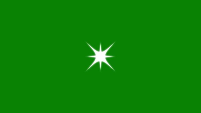 single star glitter, white doodle cartoon star shine animation overlay, star sparkle vector doodles, glowing light effect,Twinkle Sparkling stars Shine animation green background 4k.