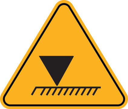 Warning symbol for electrostatic discharge caution pictogram for sensitive electronic components flat vector illustration isolated on white