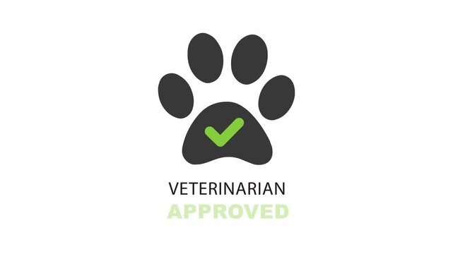 Veterinary icon with little paw and cross.