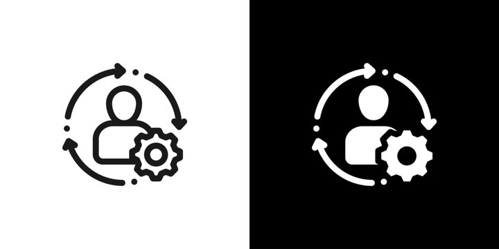 Account Setup User Profile Icon concept with flat Black White Background. Vector illustration.