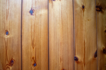 Fototapeta premium Natural Pine Wood Panel Texture Background with Visible Grain and Knots