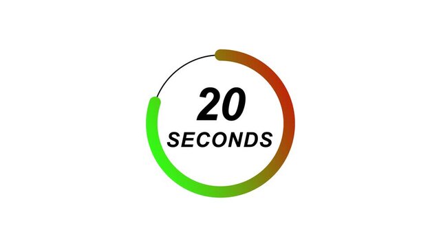 Animated 25 Second Timer Inside Colourful Gradient Circle on white Background for Event Countdowns and Digital Video Design Elements