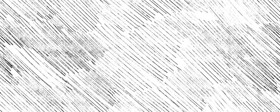 Seamless pattern with dry black pen diagonal hatching. Horizontal background with oblique scribbles. Black and white hand drawn grunge texture. Diagonal scratches