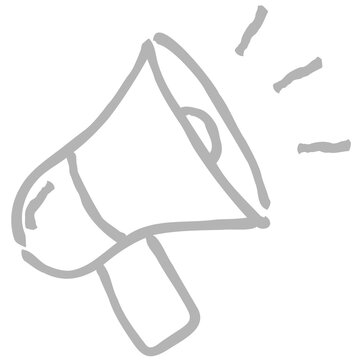 Megaphone line art icon vector illustration.