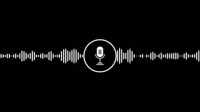 Voice recording podcast mic microphone button icon .
