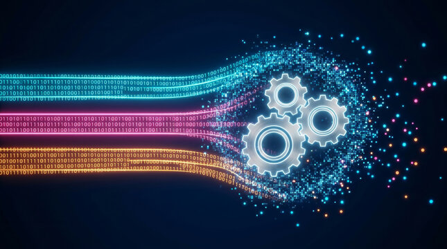 Ai workflow agent agentic gear data automation shimmer gear data flow ai workflow. intelligence solution management. future innovation system, assistant network process, automation technology