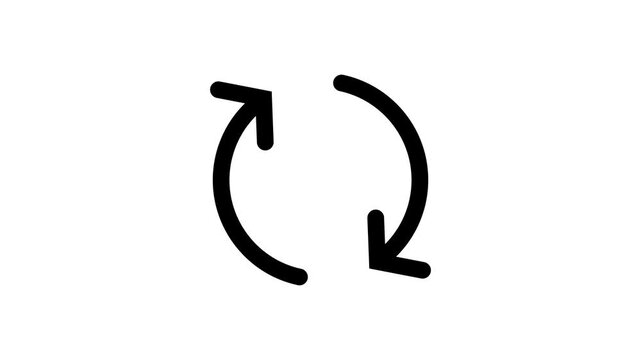 Black color white arrow a circular arrow symbol with gradient shading on a plain white background