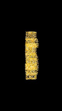 Premium vertical animation of gold particles forming a dollar symbol. Perfect luxury overlay for mobile finance content.
