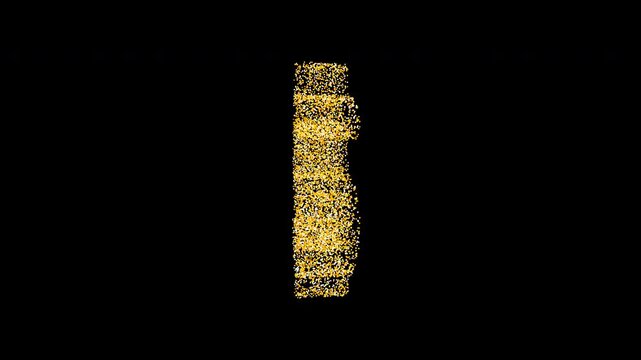 Premium animation of luxury gold particles forming a dollar symbol. High quality overlay footage for financial success and wealth concepts.