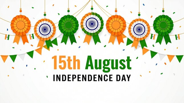 Indian holiday, Happy Independence Day celebration, poster and banner