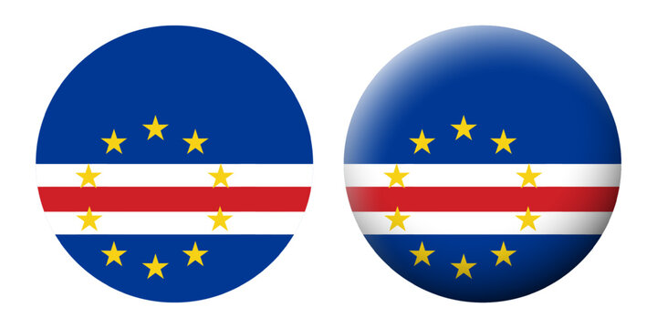 Vector illustration of Cape Verde flag set on transparent background