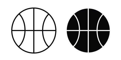 Basketball icon black, Stroke line and clipart style bundle © nancy
