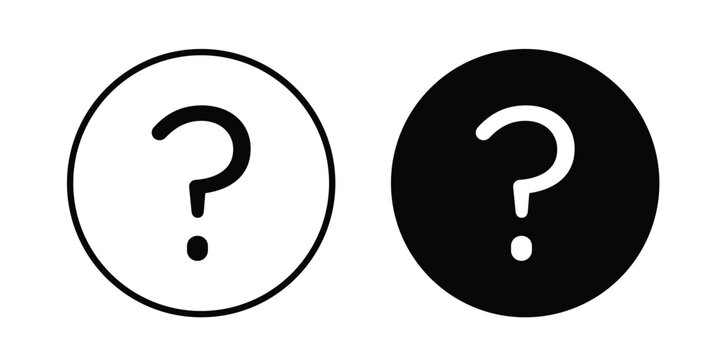 Help icon black, Stroke line and clipart style bundle