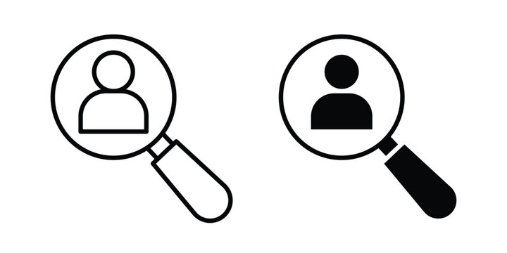 Hiring icon black, Stroke line and clipart style bundle