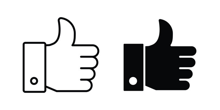 Like icon black, Stroke line and clipart style bundle