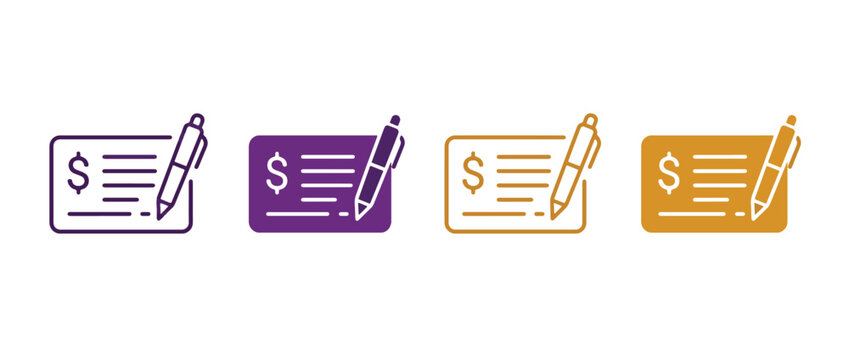 Payment check icon set. financial transaction symbol. banking and payment concept. vector illustration. Adobe Illustrator Artwork
