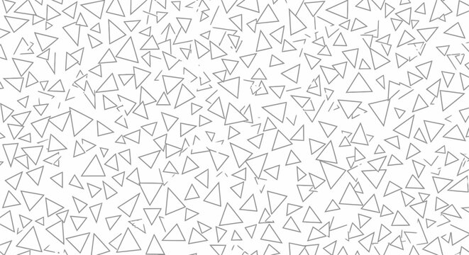 Abstract Geometric Pattern of Scattered Triangles on White Background - Vector Illustration