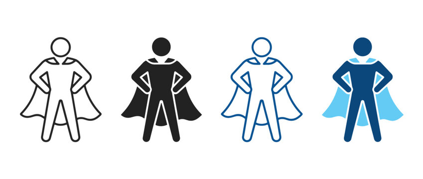 Superhero icon set, hero cape icon sign, vector illustration .  Adobe Illustrator Artwork
