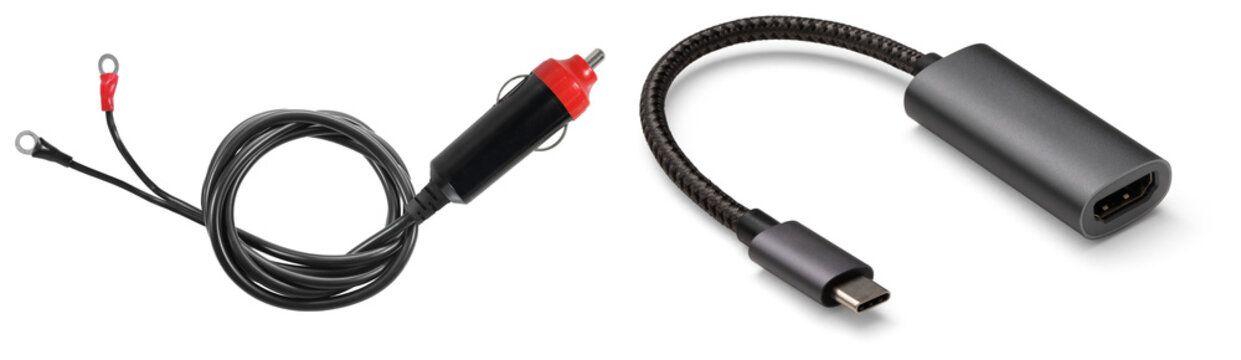 Car charger adapter with USB-C to HDMI converter cable