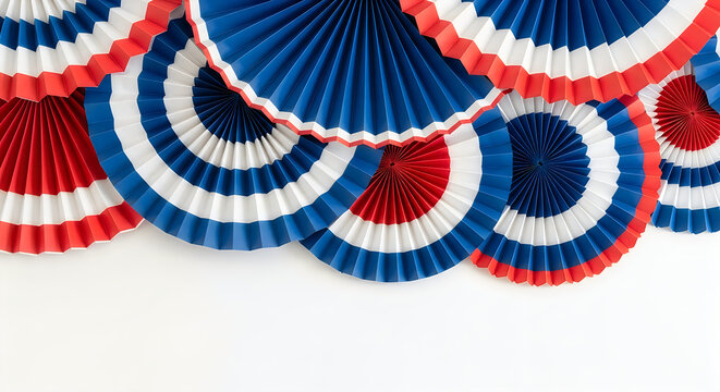 Patriotic paper fans for 4th of july decorations