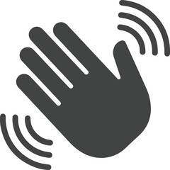 Fototapeta premium Waving hand icon, greeting gesture symbol