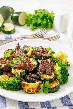 Chinese Beef And Broccoli Skillet Food Photography