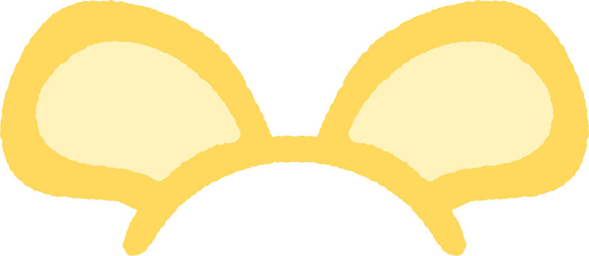 Hand Drawn Yellow Mouse Ear Headband Illustration Animal Party Accessory