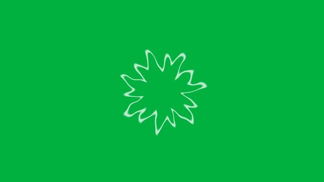 Spiky Shout Speech Bubble Comic Action Chalk Sketch Green Screen Loop 4K