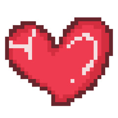 Fototapeta premium Meat heart pixel art steak raw beef