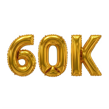 Golden 60k number style illustration
