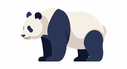 Naklejka premium A simplified, stylized illustration of a panda bear with distinctive black and white markings