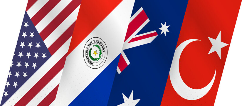 Group D with USA, Paraguay, Australia, Turkey Flags.