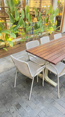Obraz premium Cafe Interior, Chairs in the Cafe, Cafe Interior, Cafe outdoor, White Chairs