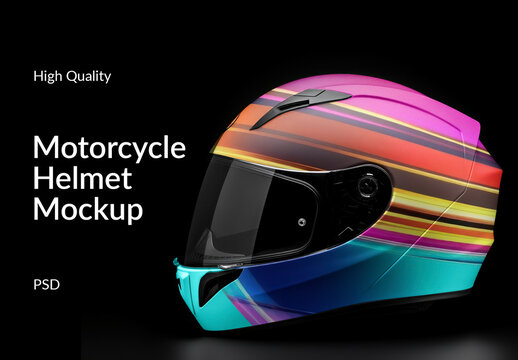 Vibrant Motorcycle Helmet Mockup PSD
